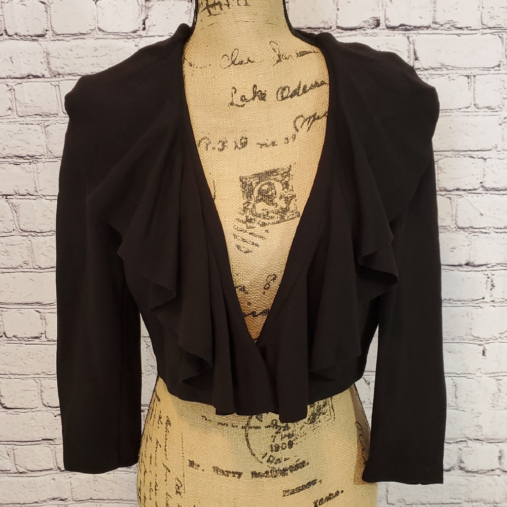 INC International Concepts Cropped Blazer Ruffled Petite Size M